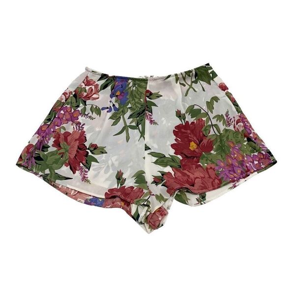 Show Me Your MuMu Sz S high waist floral chiffon zipper pleated pockets shorts - Picture 1 of 10